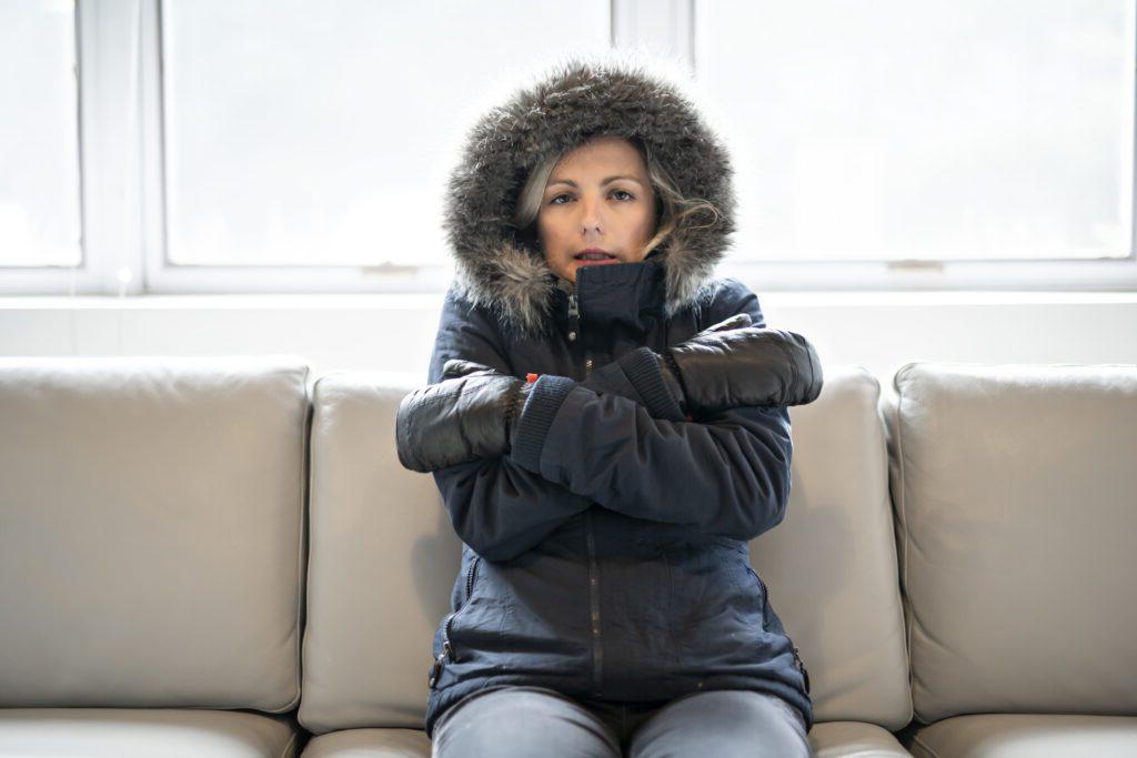 woman wearing winter coat inside nokesville va home